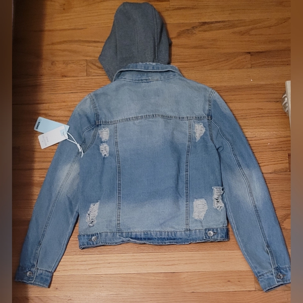 Ci Sono Denim Blue Jean Removable Hood Jacket- NEW with Tags!! Size: SMALL - Picture 14 of 15